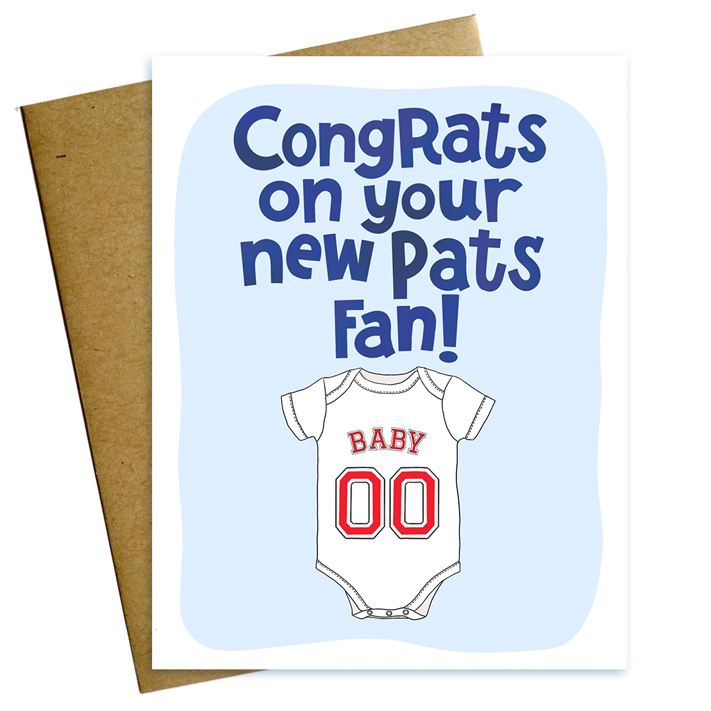 Congrats on Your New Pats Fan New England Patriots Baby Card