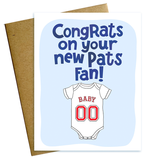Congrats on Your New Pats Fan New England Patriots Baby Card