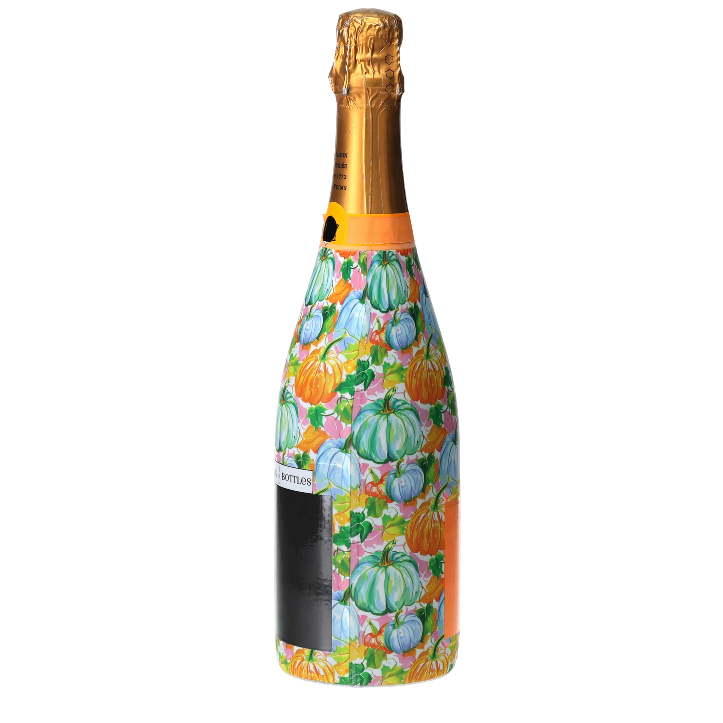 Orange & Blue Pumpkins Champagne Bottle Wrap