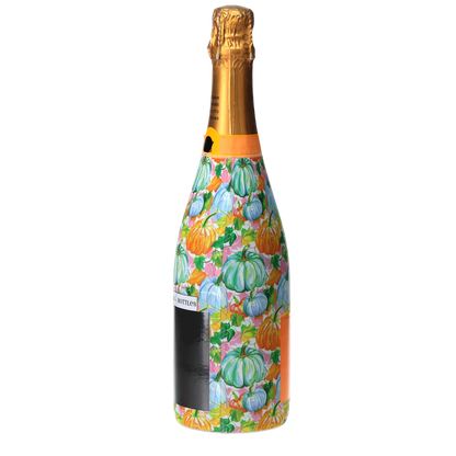 Orange & Blue Pumpkins Champagne Bottle Wrap