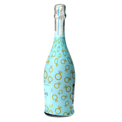 Blue Engagement Ring Prosecco Bottle Wrap