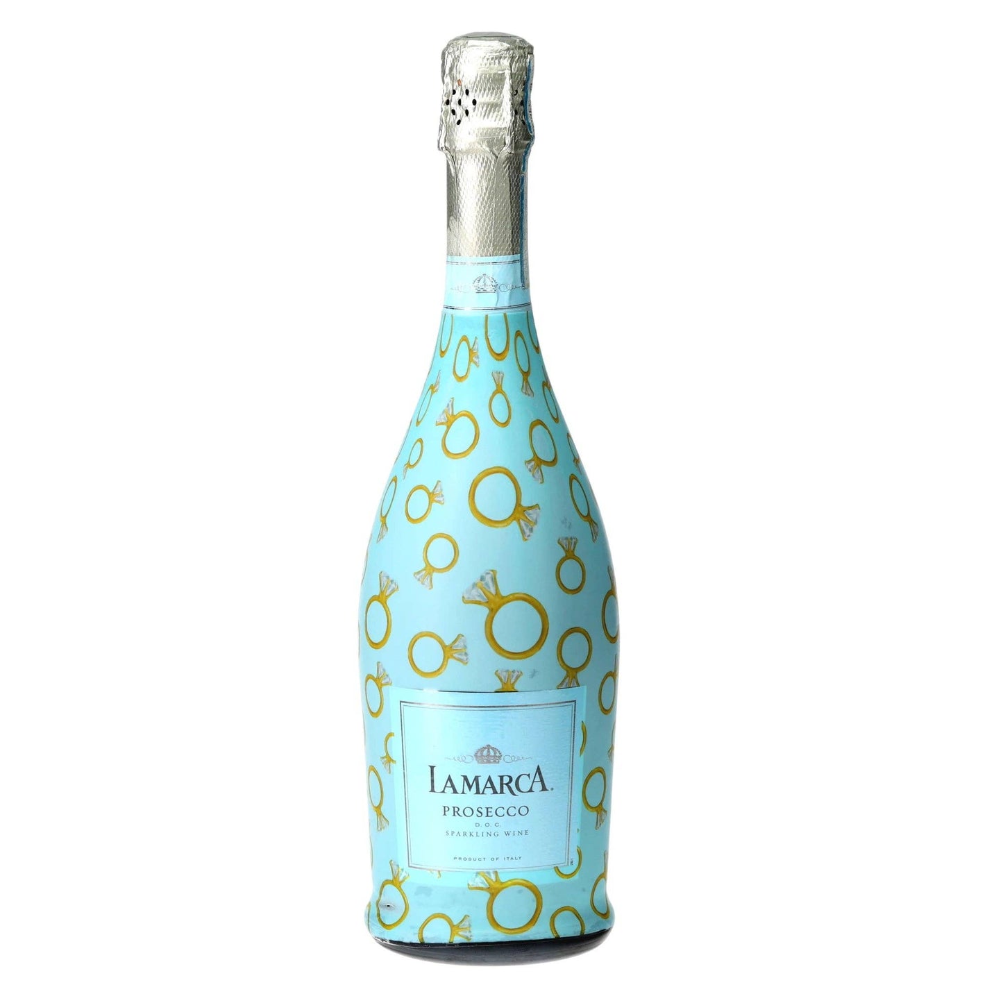 Blue Engagement Ring Prosecco Bottle Wrap