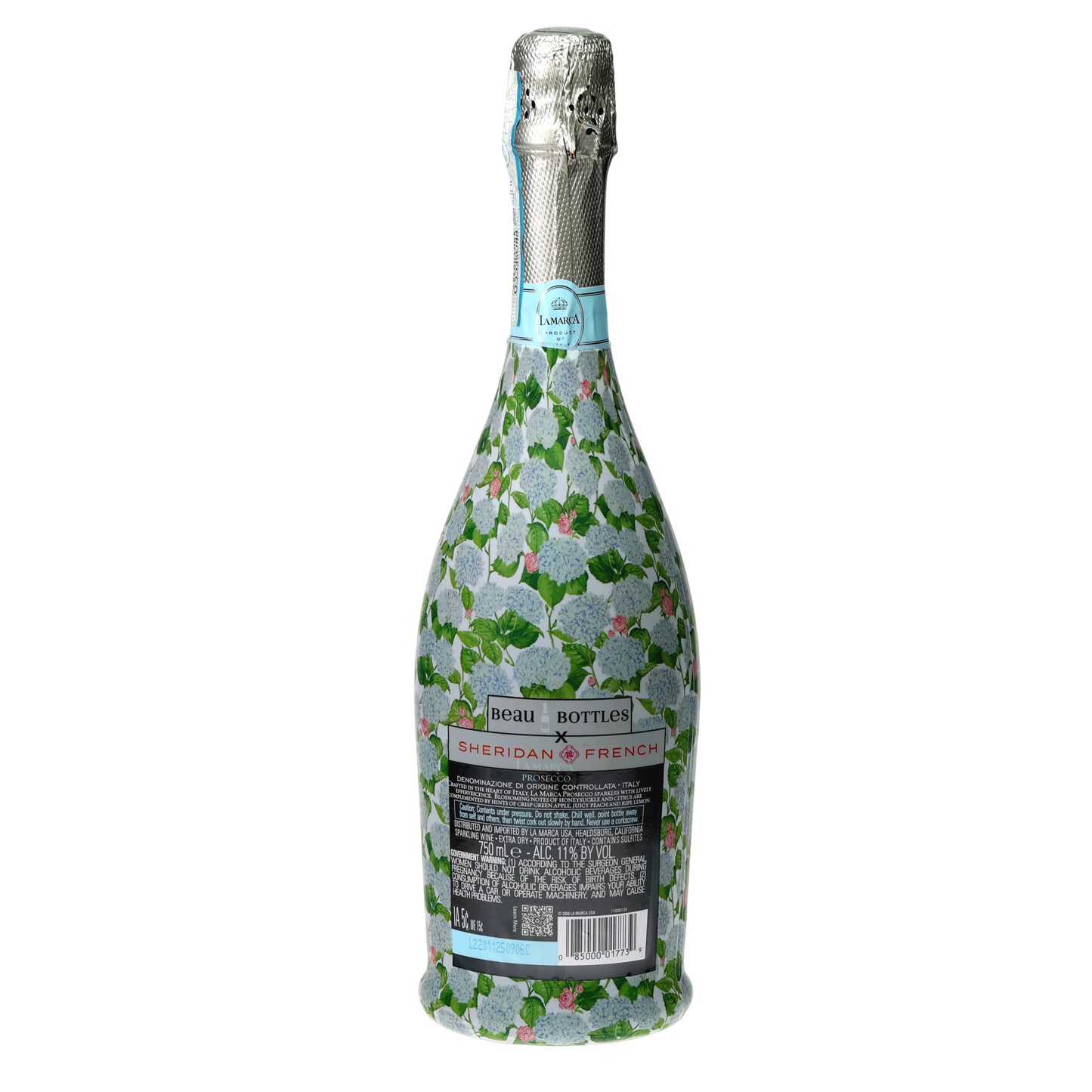 Sheridan French Collection - Classic Hydrangea Prosecco Bottle Wrap