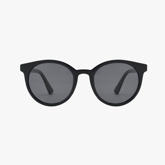 HERON MIDNIGHT BLACK Polarized Round Fashion Sunglasses
