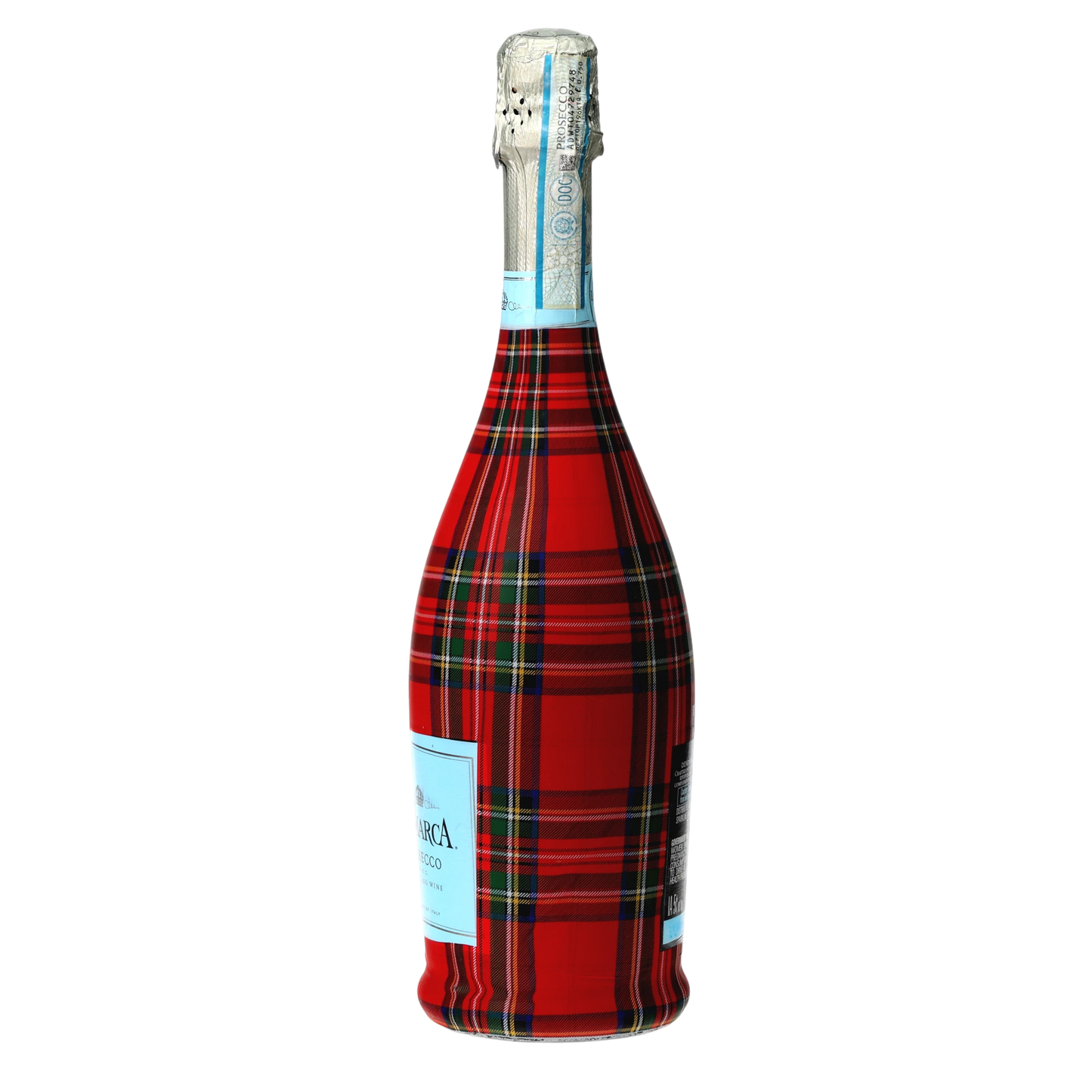 Red & Green Christmas Tartan Prosecco Bottle Wrap