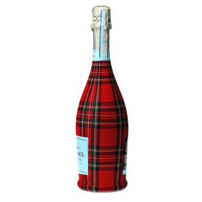 Red & Green Christmas Tartan Prosecco Bottle Wrap