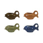 2 oz. Stoneware Fish Shaped Creamer, 4 Colors (Each One Will Vary)